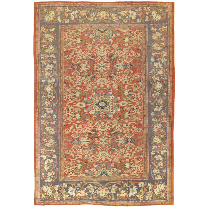 Pasargad Home Antique Melody Collection Rust Lamb's Wool Area Rug-10' 1" X 14' 7" 27092