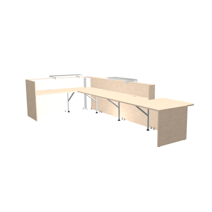 MDD Tera Modern Reception Desk - Straight Low 167.5" x 80.5" TRA44L