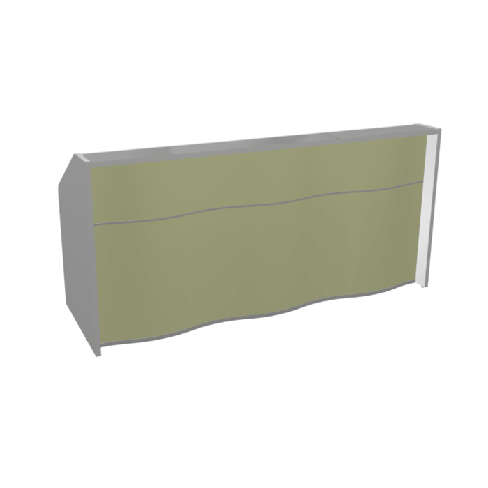 MDD Wave Modern Reception Desk Organic Front - Straight 90.7" x 30.3" LUV15