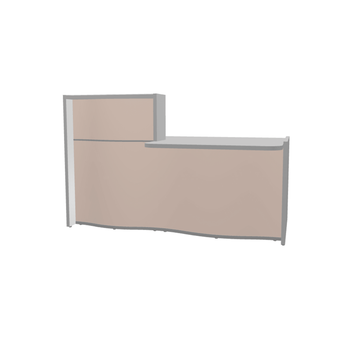 MDD Wave Modern Reception Desk Organic Front - Straight Low 69.9" x 43.4" LUV27L