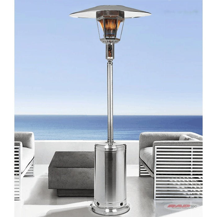 RADtec 96" Real Flame Natural Gas Patio Heater Stainless Steel Finish