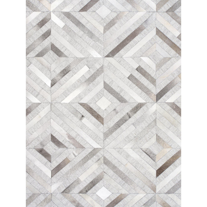 Pasargad Home Galaxy Collection Silver Cowhide & Sari Silk Area Rug-12' 0'' X 15' 0'' ptx-3104 12x15