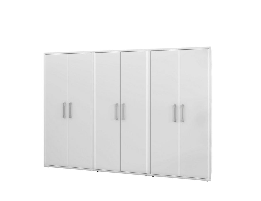 Manhattan Comfort Eiffel Storage Cabinet in White Set of 3