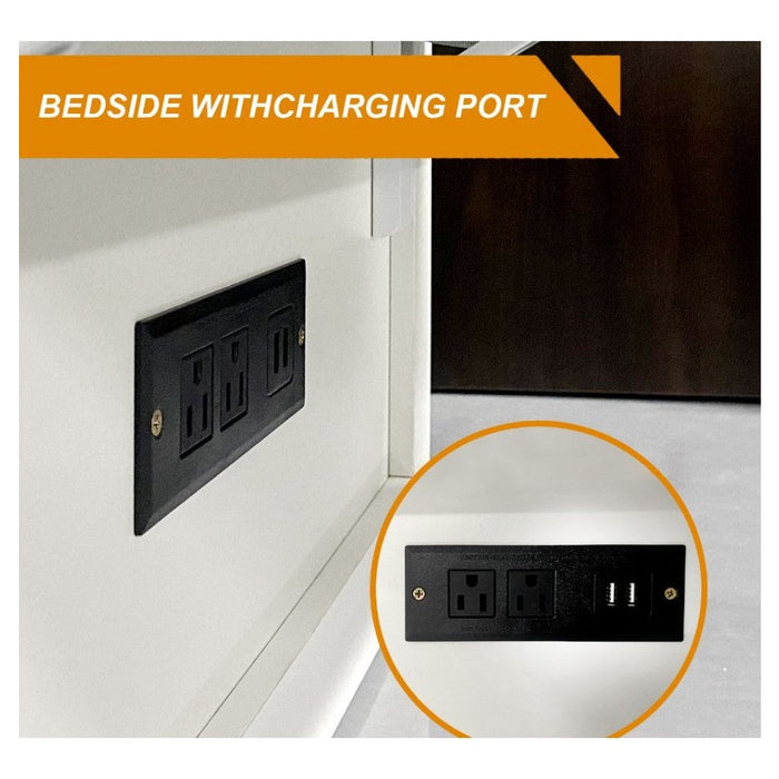 Livelylodge Murphy Bed Cabinet,Murphy Bed Queen with USB and Charging Ports, Murphy Bed Cabinet with Drawer Includes Storage Cabinet,White Cabinet Bed for Guest Room