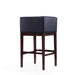 Manhattan Comfort Kingsley 38 in. Black and Dark Walnut Beech Wood Barstool Set of 3