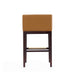 Manhattan Comfort Kingsley 38 in. Black and Dark Walnut Beech Wood Barstool Set of 3