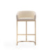 Manhattan Comfort Louvre 40 in. Cream and Titanium Gold Stainless Steel Barstool Set of 3