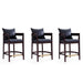 Manhattan Comfort Ritz 34 in. Ivory and Dark Walnut Beech Wood Counter Height Bar Stool Set of 3