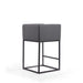 Manhattan Comfort Embassy 34 in. Cream and Black Metal Counter Height Bar Stool Set of 3