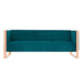 Manhattan Comfort Trillium 3-Piece Teal and Gold Sofa, Loveseat and Armchair