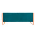 Manhattan Comfort Trillium 3-Piece Teal and Gold Sofa, Loveseat and Armchair