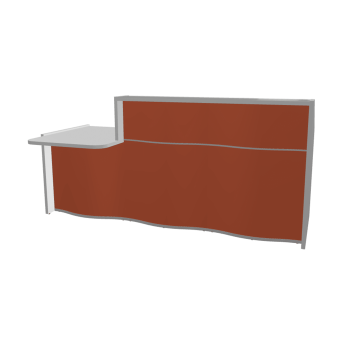 MDD Wave Modern Reception Desk Organic Front - Straight Low 90.7" x 43.4" LUV291P