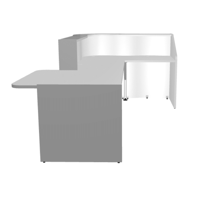 MDD Wave Modern Reception Desk Organic Front - Corner Low 109.4" x 43.4" LUV40L