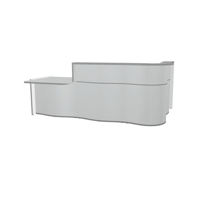 MDD Wave Modern Reception Desk Organic Front - Corner Low 109.4" x 43.4" LUV40P