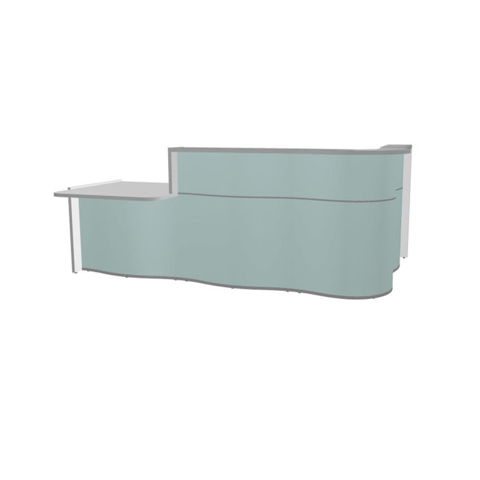 MDD Wave Modern Reception Desk Organic Front - Corner Low 109.4" x 43.4" LUV40P