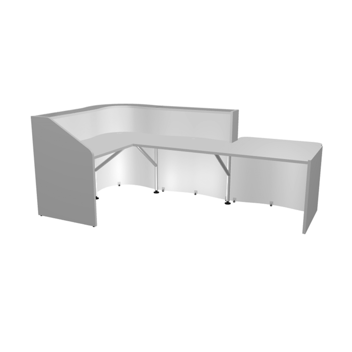 MDD Wave Modern Reception Desk Organic Front - Corner Low 109.4" x 43.4" LUV40P