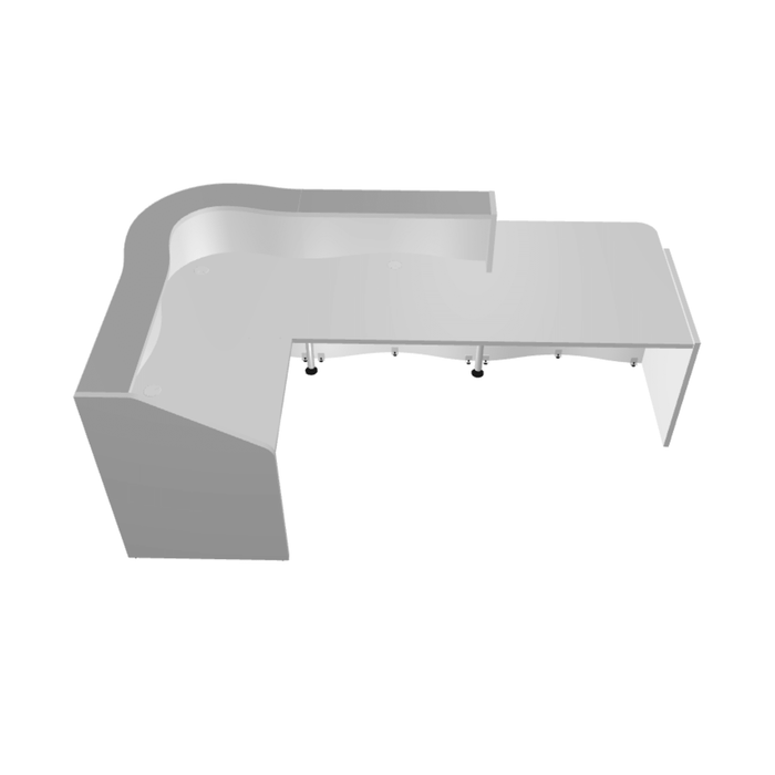 MDD Wave Modern Reception Desk Organic Front - Corner Low 109.4" x 43.4" LUV40P