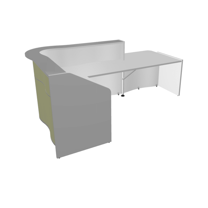 MDD Wave Modern Reception Desk Organic Front - Corner Low 109.4" x 43.4" LUV40P