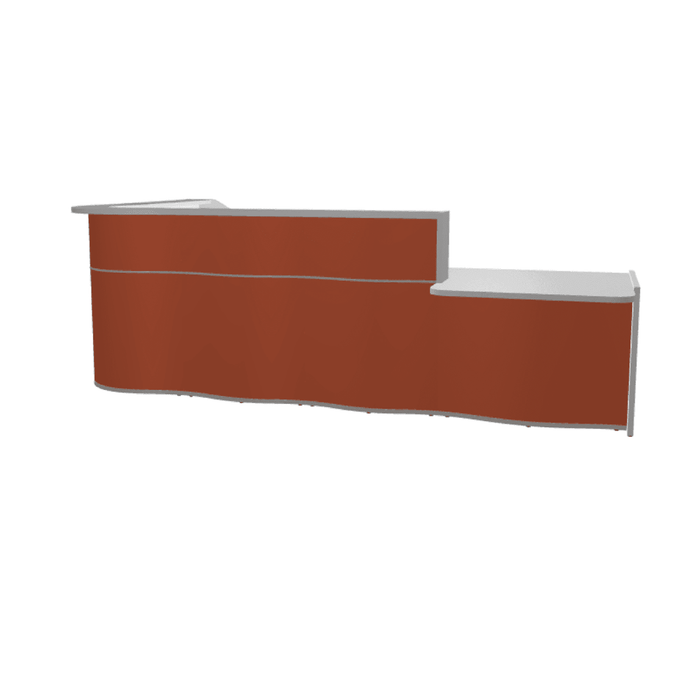 MDD Wave Modern Reception Desk Organic Front - Corner Low 130.3" x 43.4" LUV47L