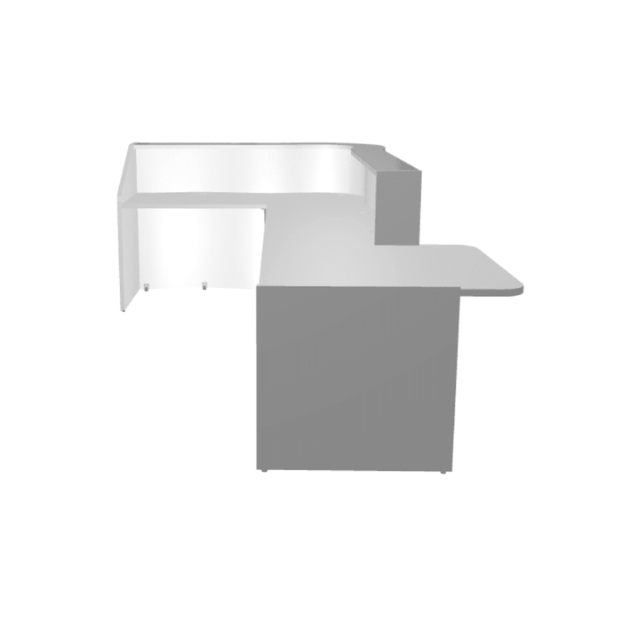 MDD Wave Modern Reception Desk Organic Front - Corner Low 130.3" x 43.4" LUV47P