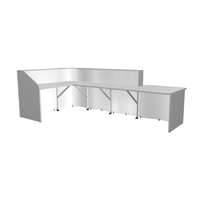 MDD Wave Modern Reception Desk Organic Front - Corner Low 130.3" x 43.4" LUV47P