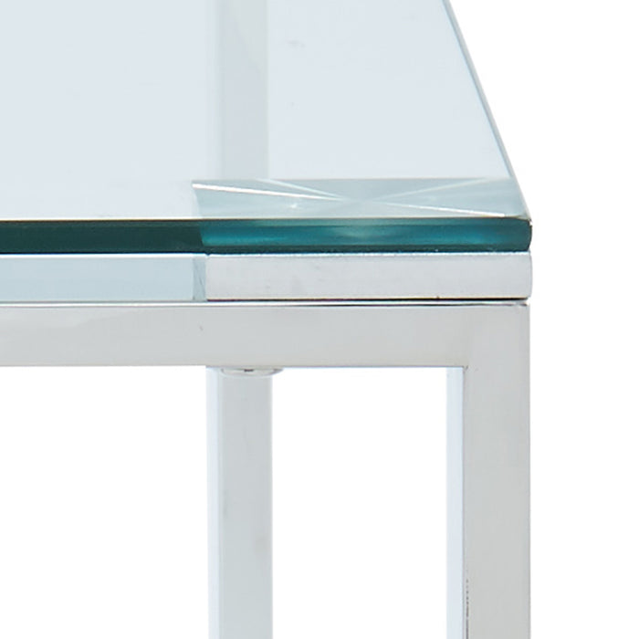 Worldwide Home Furnishings Zevon-Coffee Table-Silver Rectangular Coffee Table 301-408CH