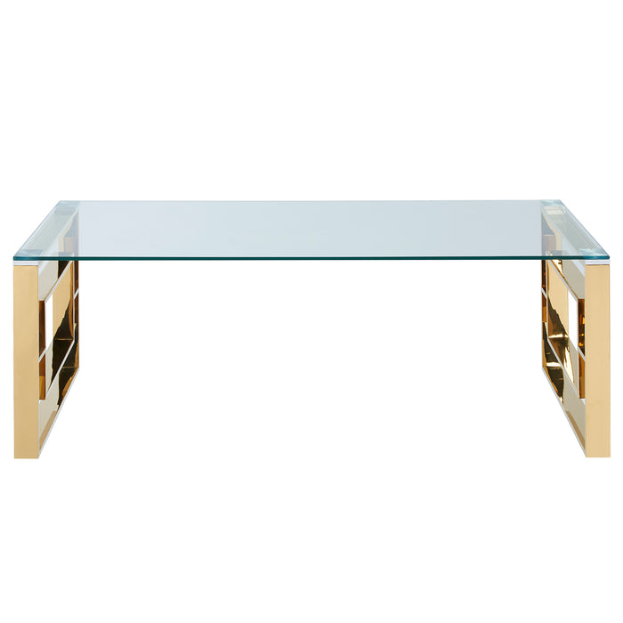 Worldwide Home Furnishings Eros-Coffee Table-Gold Rectangular Coffee Table 301-482GL