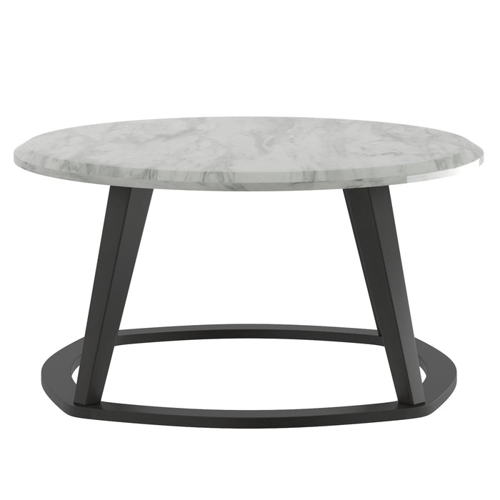 Worldwide Home Furnishings Pascal-Coffee Table-Grey Round Coffee Table 301-548GY