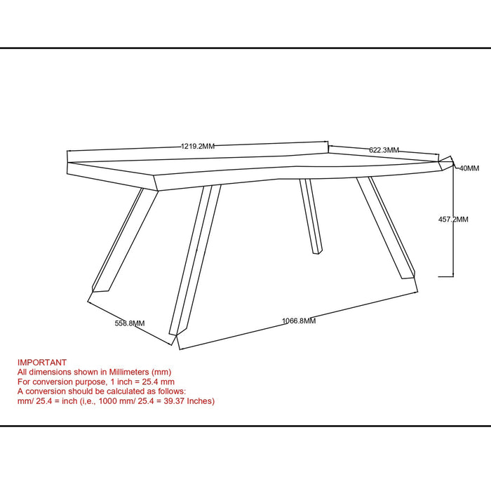 Worldwide Home Furnishings Virag-Coffee Table-Natural Rectangular Coffee Table 301-571NT