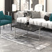 Worldwide Home Furnishings Veno-Coffee Table-Black/Silver Rectangular Coffee Table 301-624BK_CH