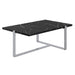 Worldwide Home Furnishings Veno-Coffee Table-Black/Silver Rectangular Coffee Table 301-624BK_CH