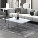 Worldwide Home Furnishings Veno-Coffee Table-White/Silver Rectangular Coffee Table 301-624WT_CH