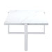 Worldwide Home Furnishings Veno-Coffee Table-White/Silver Rectangular Coffee Table 301-624WT_CH