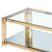 Worldwide Home Furnishings Estrel-Coffee Table-Gold Rectangular Coffee Table 301-630GL