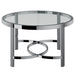 Worldwide Home Furnishings Strata-Coffee Table-Chrome Round Coffee Table 301-746