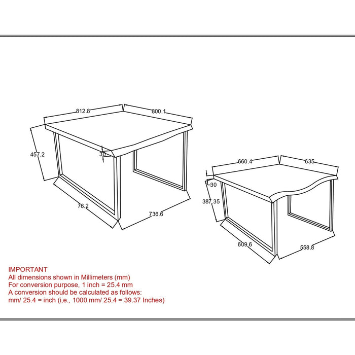 Worldwide Home Furnishings Jivin-2pc Coffee Table Set-Natural 2pc Coffee Table Set 303-676NAT