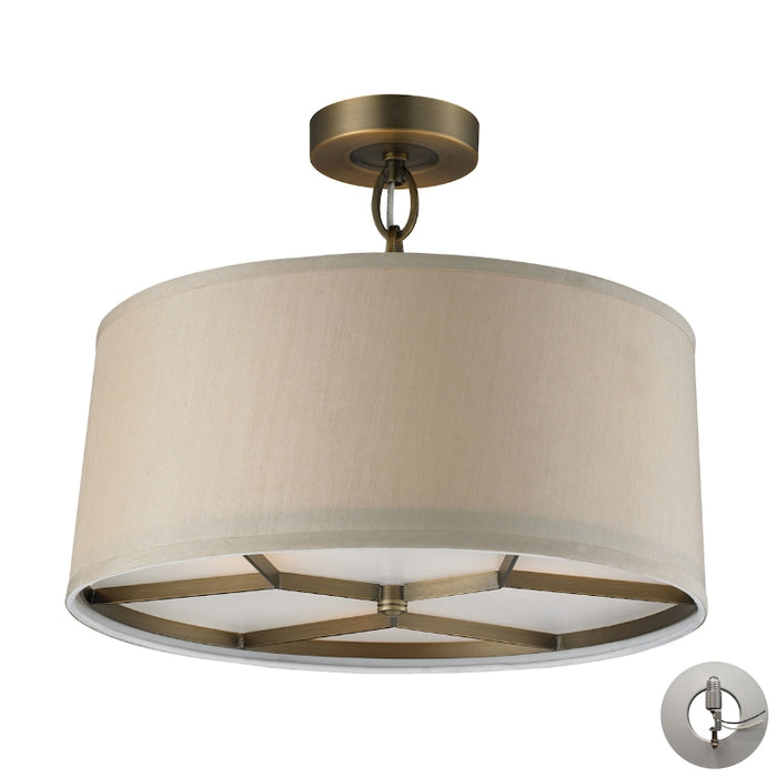 Elk Lighting Baxter Brushed Antique Brass Semi Flush Mount