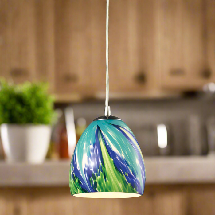 Elk Lighting Colorwave Satin Nickel Mini Pendant