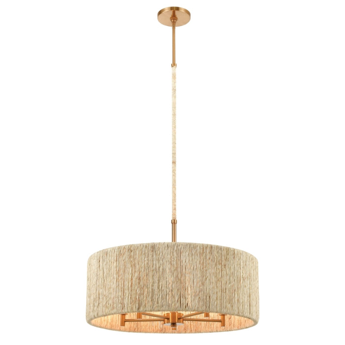 Elk Lighting Abaca Polished Nickel 5 Light Chandelier