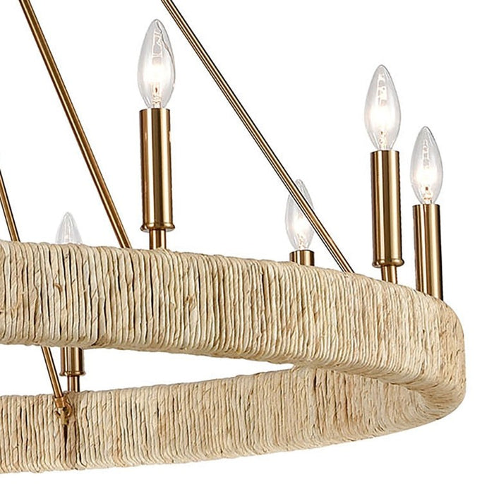 Elk Lighting Abaca Polished Nickel 12 Light Chandelier 32517/12