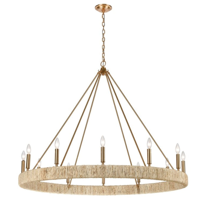 Elk Lighting Abaca Polished Nickel 12 Light Chandelier 32517/12