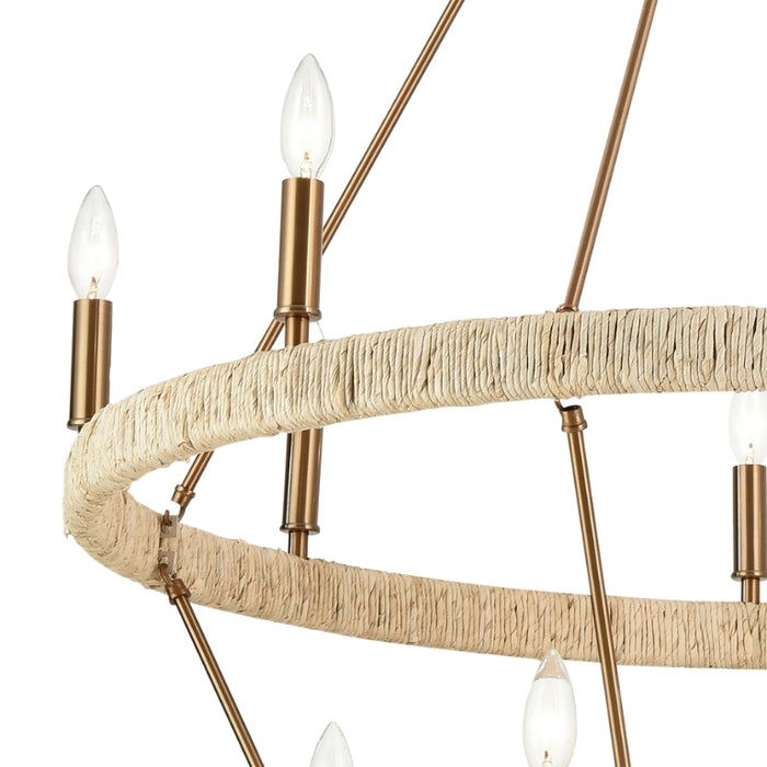 Elk Lighting Abaca Polished Nickel 14 Light Chandelier