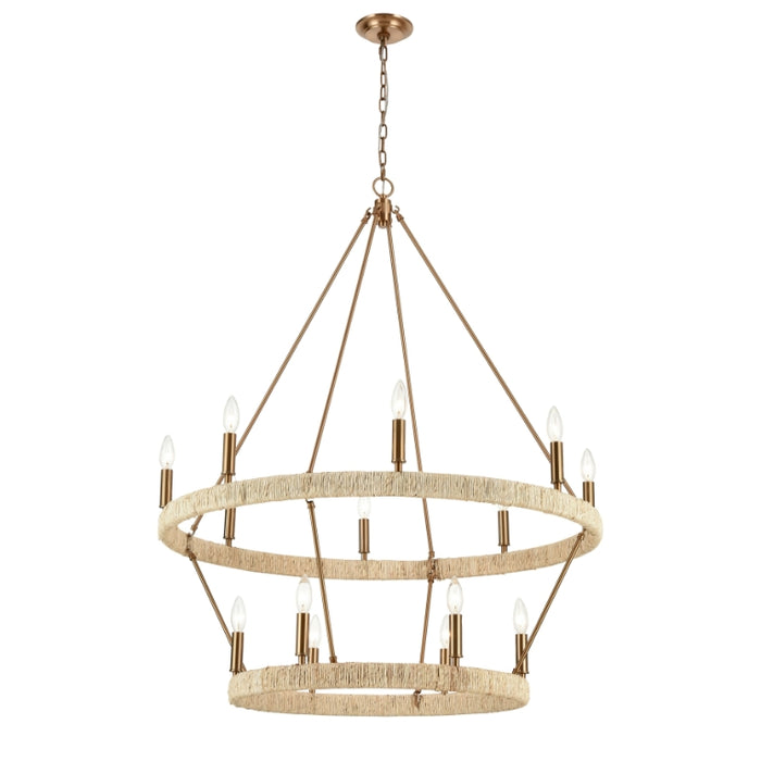 Elk Lighting Abaca Polished Nickel 14 Light Chandelier