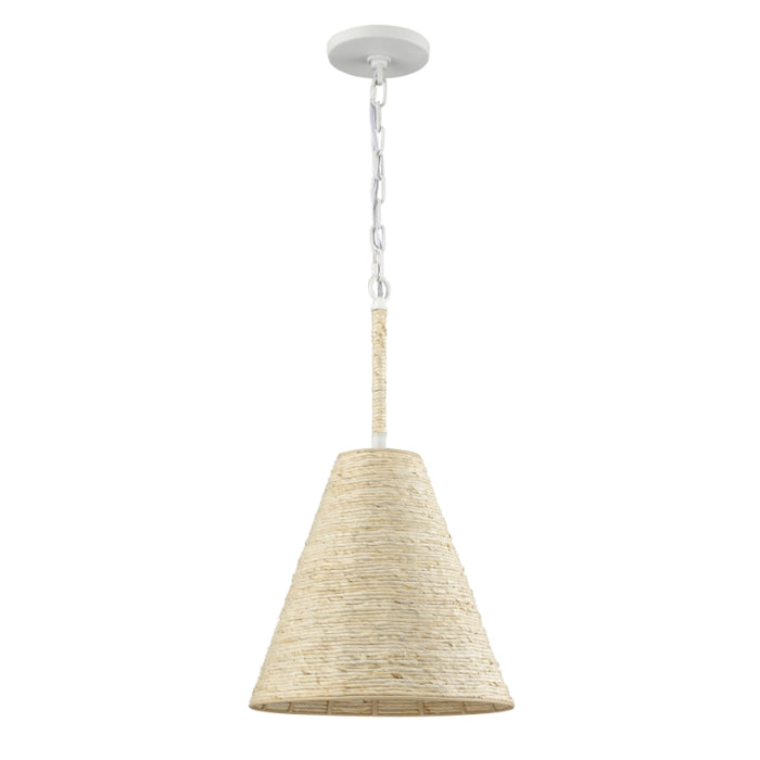 Elk Lighting Abaca 17" Textured White 1 Light Pendant 32456/1