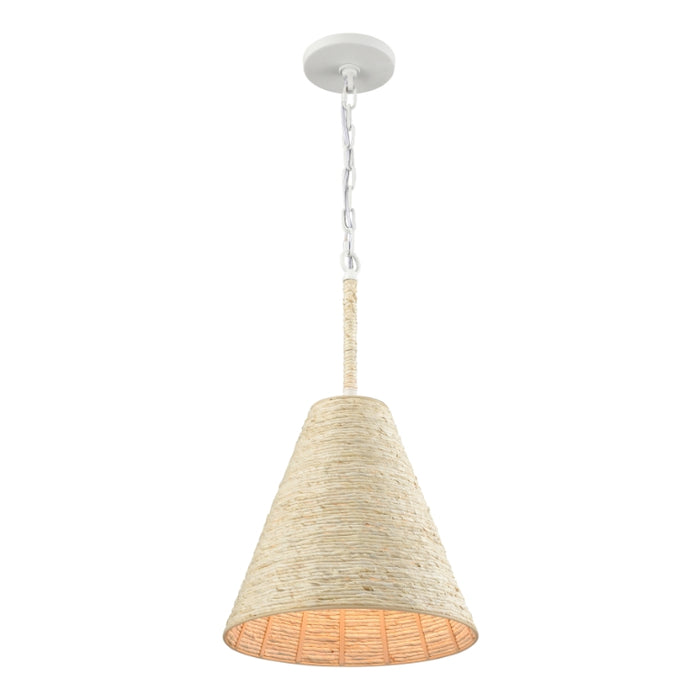 Elk Lighting Abaca 17" Textured White 1 Light Pendant 32456/1