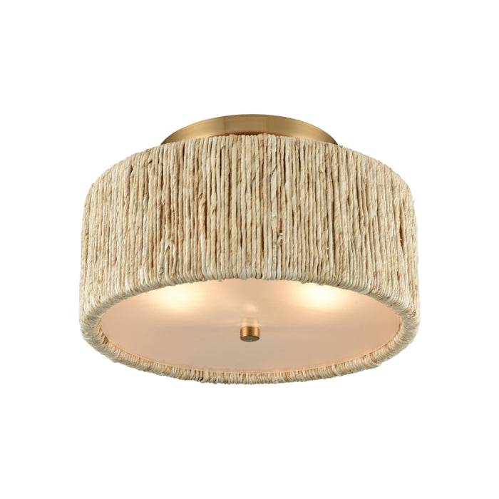 Elk Lighting Abaca Satin Brass 2 Light Semi-Flushmount