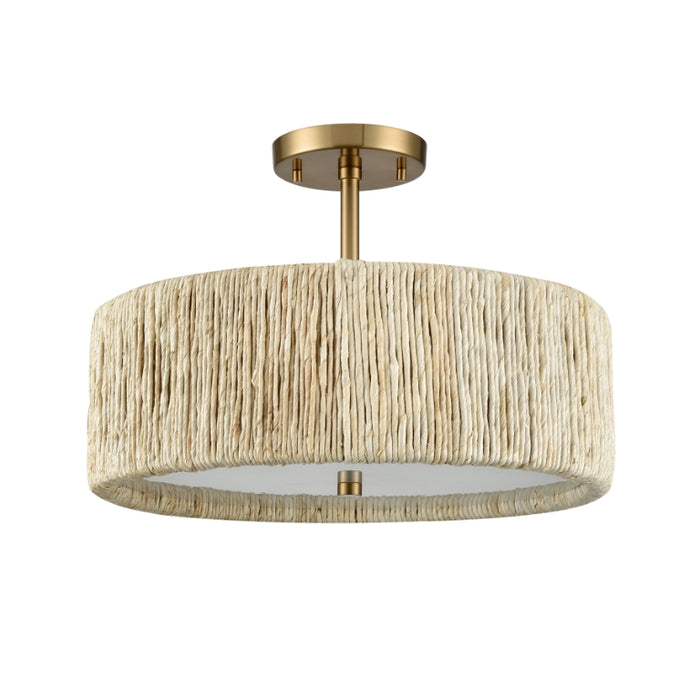 Elk Lighting Abaca Satin Brass 3 Light Semi-Flushmount