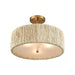 Elk Lighting Abaca Satin Brass 3 Light Semi-Flushmount