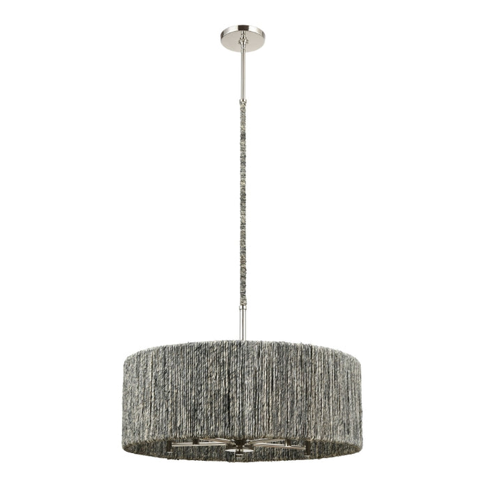 Elk Lighting Abaca Polished Nickel 5 Light Chandelier