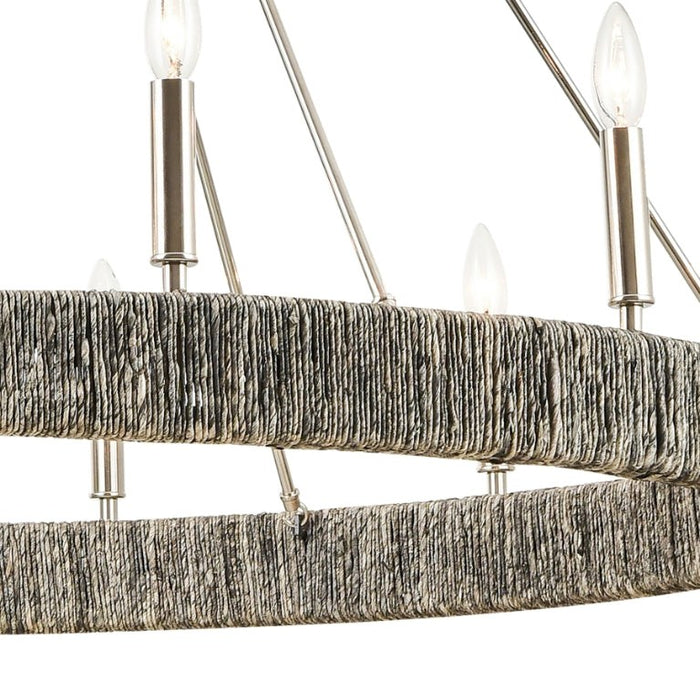 Elk Lighting Abaca Polished Nickel 12 Light Chandelier 32517/12